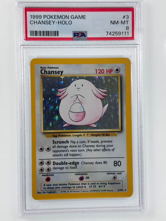 1999 Pokemon Base Set Chansey #3 Holo PSA 8